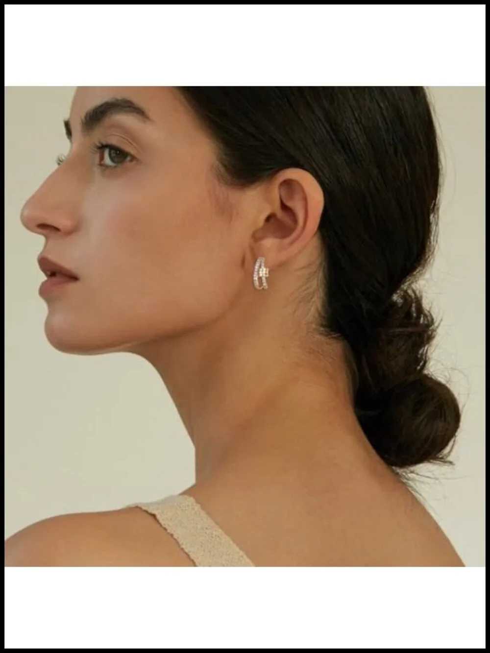 14K Gold Plated Cubic Zirconia Hoop Earrings for Women